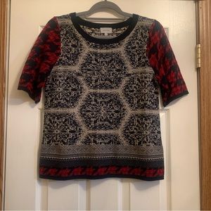 Jigsaw short sleeve 100% wool sweater